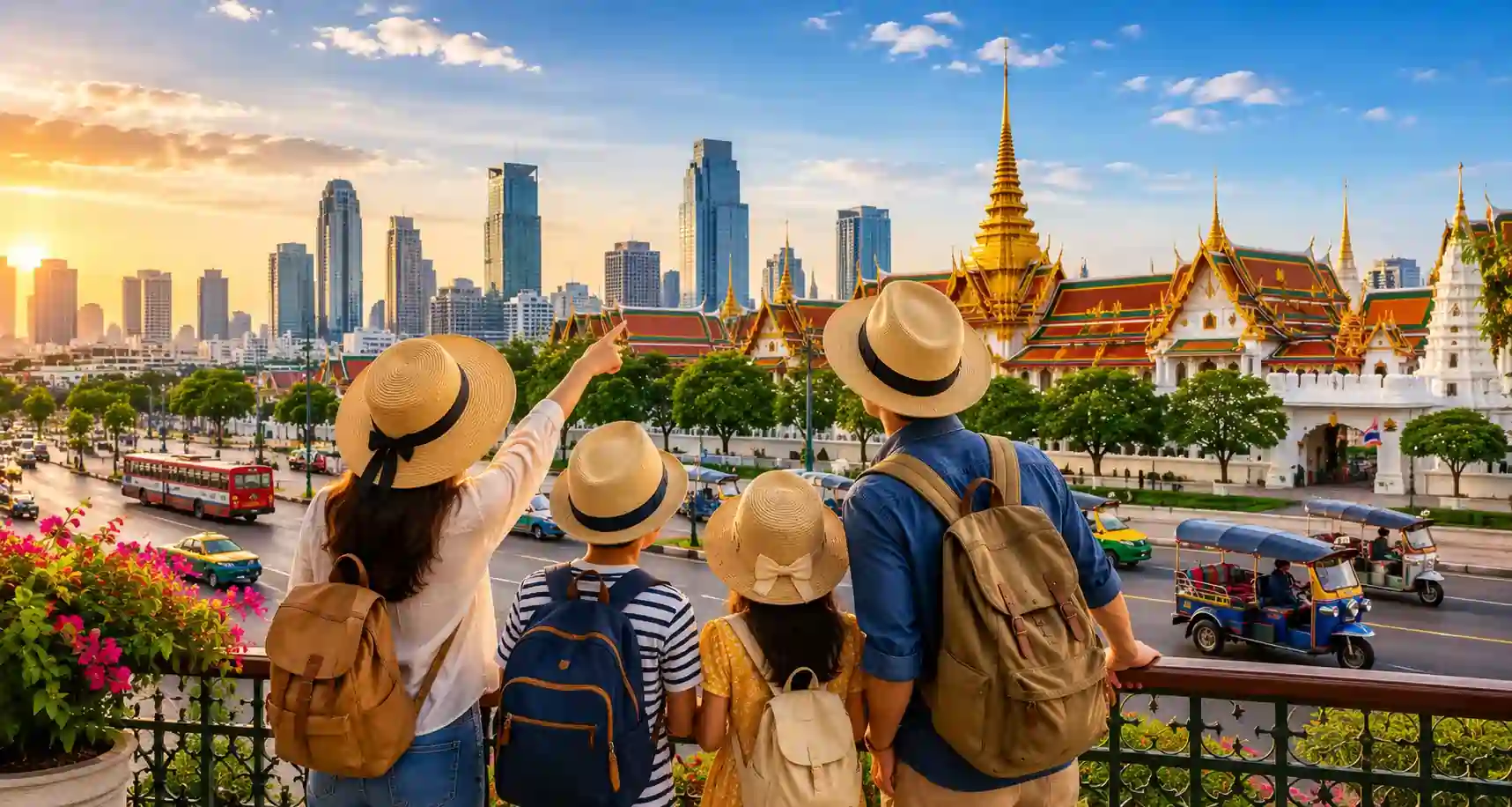 Family enjoying Bangkok