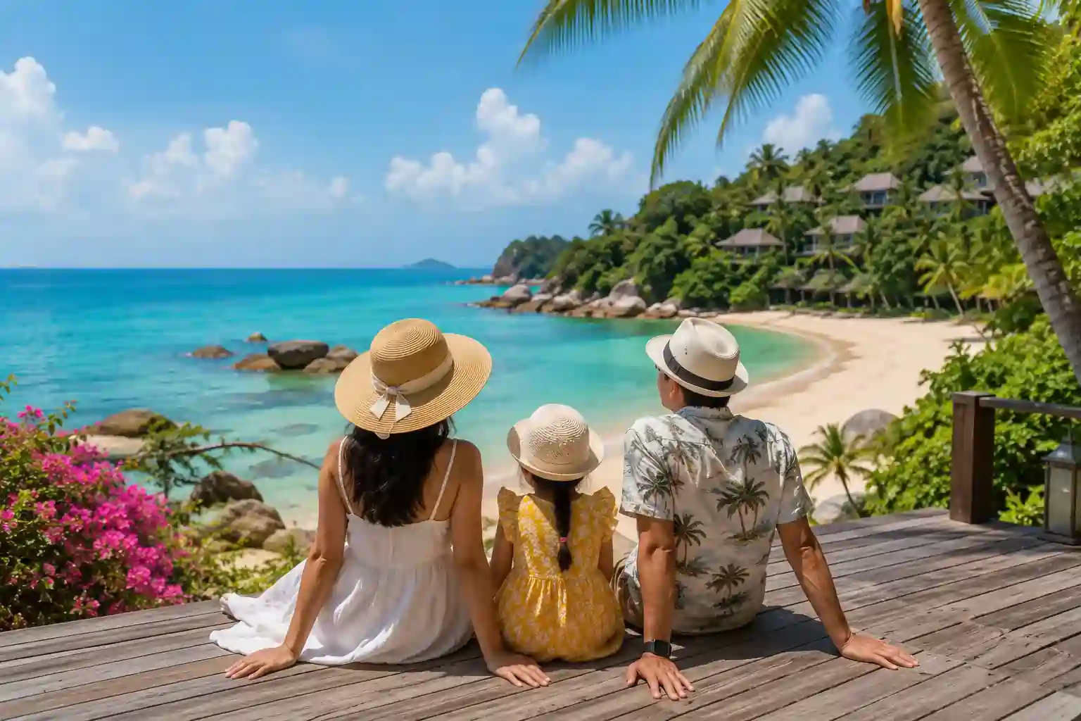 Family relaxing in Koh Samui